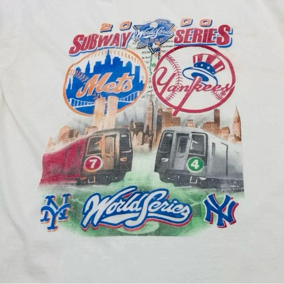 Vintage Subway Series 2000 Single Stitch MLB Baseball Mets Yankees Size XL - Picture 4 of 7